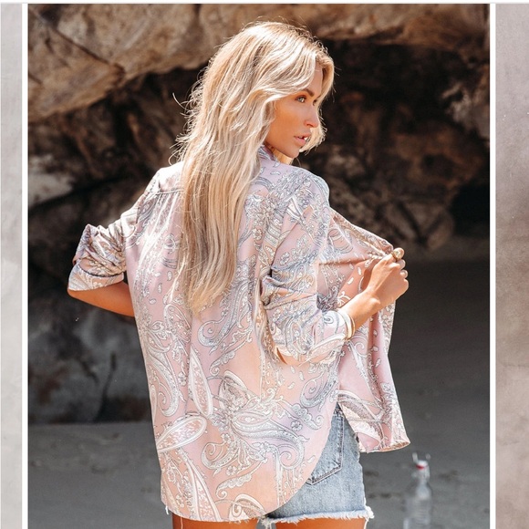 Vici Best in the West satin Button down and Bralette - Picture 2 of 6